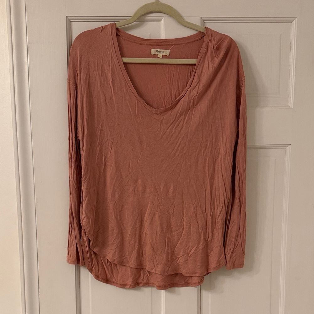 Madewell Dusty Rose Long Sleeve Top